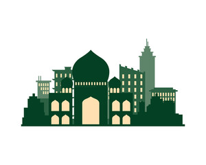 agra city architecture silhouette icon