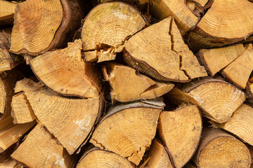 Firewood stacked logs