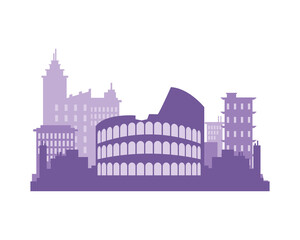 Naklejka premium rome city architecture silhouette icon