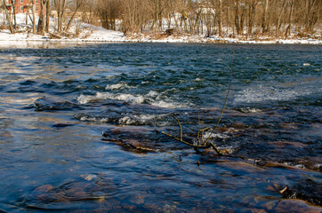 Small rapids in the Juniata River after a blizzard