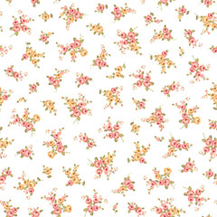 Seamless pattern with a beautiful bouquet of roses,