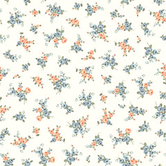 Seamless pattern with a beautiful bouquet of roses,