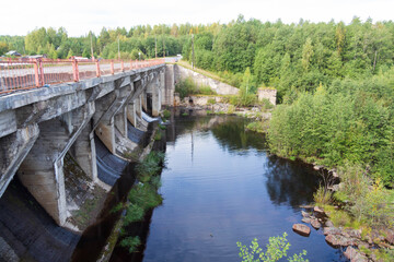 Fototapeta premium hydroelectric power plant by the river