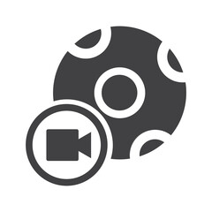 Obraz premium soccer ball video illlustration design. soccer ball video icon isolated on white background. ready use vector.