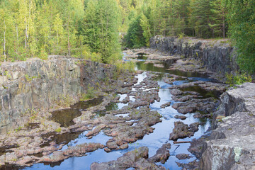 river with large stones in karelia