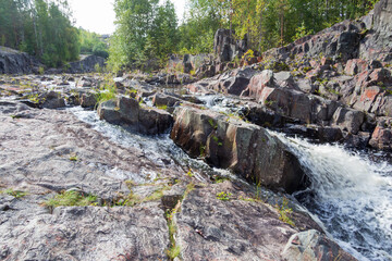 river with large stones in karelia