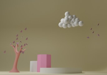 Abstract background, mock-up scene with podium for product display. 3d rendering.