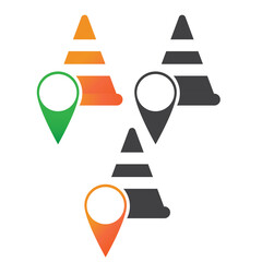 training cone location illlustration design. training cone location icon isolated on white background. ready use vector.