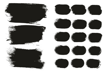 Round Sponge Thick Artist Brush Long Background & Straight Lines Mix High Detail Abstract Vector Background Mix Set 