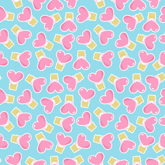 Seamless pattern with cute balloons on blue background
