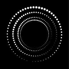 Halftone dots in circle form. round logo . vector dotted frame . design element