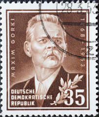GERMANY, DDR - CIRCA 1953 : a postage stamp from Germany, GDR showing a portrait of the Russian...