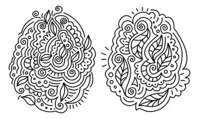 Abstract Easter patterns. Stylized calming natural vector illustration.