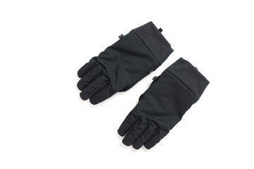 Black men gloves on white isolated background.