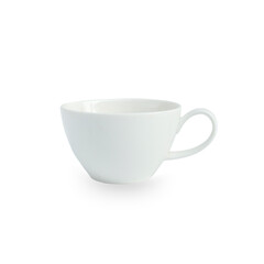 Empty coffee ceramic cup on isolated white background, clipping part