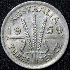 Old Australian currency coins