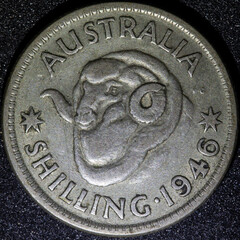 Old Australian currency coins