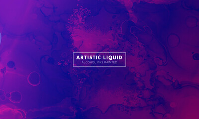 Flow Background. Blue Gradient Motion. Futuristic Liquid Banner. Alcohol Inks Paint Template. Modern Flow Background.