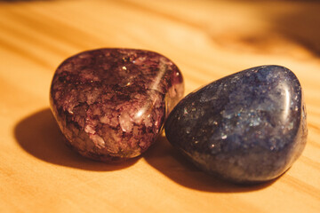 Two tiny rocks with pretty colors and nice textures