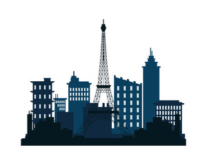Naklejka premium paris city architecture silhouette icon