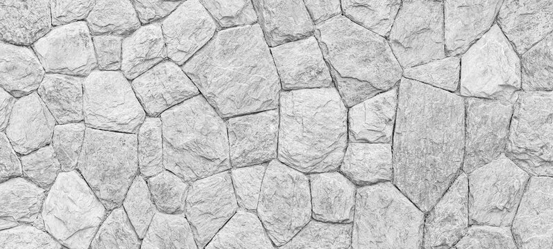 Panorama of Building exterior white granite block wall texture and background seamless © torsakarin
