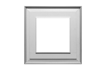 White wooden picture frame  isolated on a white background