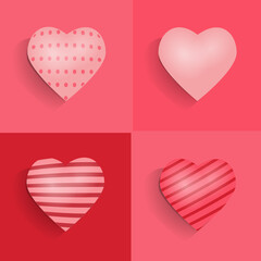 design bundle of hearts (Love) in vector shapes