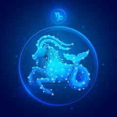 Capricorn zodiac sign icons.