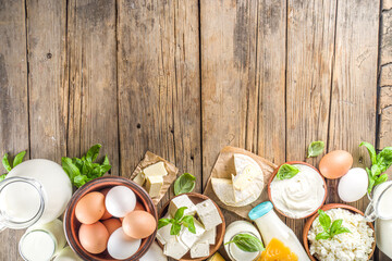 Various farm dairy products