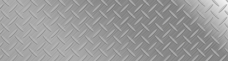 Abstract grey metallic grooved texture background. Silver technology vector banner design