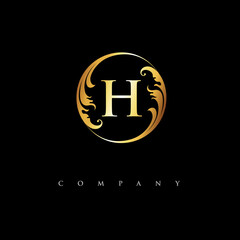 initial H logo with ornamnet