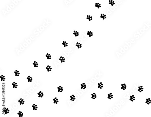 Fototapete 猫やトラの足跡 肉球のモノクロイラスト Zstockill