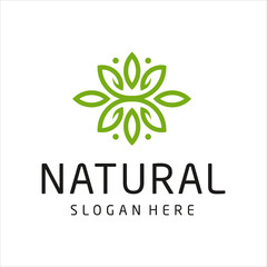 modern minimalist flower line art logo design template vector.