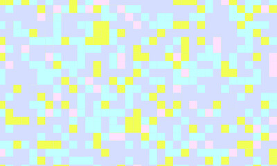 Abstract square pixel mosaic colorful background geometric seamless pattern in pastel colors. 8 bit