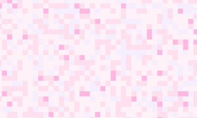 Abstract square pixel mosaic pink background geometric seamless pattern in pastel colors. 8 bit
