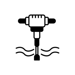 Jack Hammer vector icon style illustration. EPS 10 file