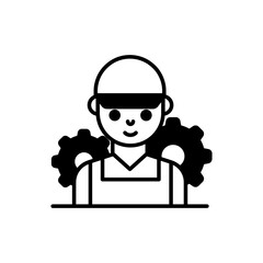 Worker vector icon style illustration. EPS 10 file