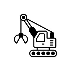 Loader Crane vector icon style illustration. EPS 10 file