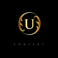 initial U logo with ornament