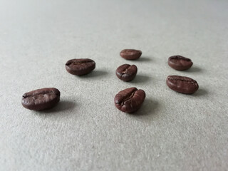 Roasted coffee beans close up
