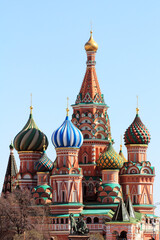 Fototapeta na wymiar A historical landmark - St. Basil's Cathedral in Moscow on Red Square - the main square of Russia. Historical monument.