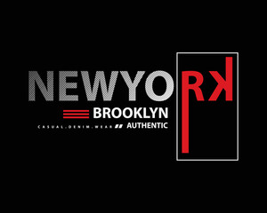 Vector illustration of text, NEWYORK, perfect for the design of t-shirts, shirts, hoodies, undershirts, etc. - obrazy, fototapety, plakaty