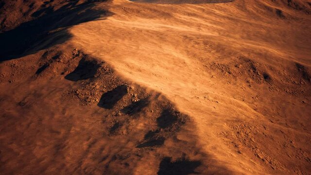 Fictional Mars Soil Aerial View of Martian Desert