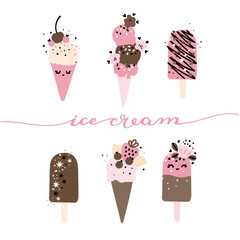 Cute ice cream set
