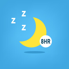 8 hours sleep illustration. Clipart image