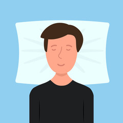 Sleeping man illustration. Clipart image