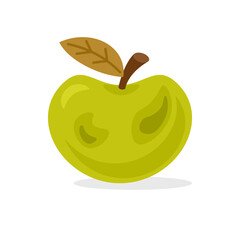 Rotten apple icon. Clipart image isolated on white background