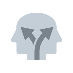 Split personality simple icon. Clipart image isolated on white background