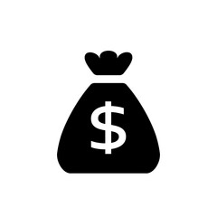 Money bag silhouette icon. Clipart image isolated on white background