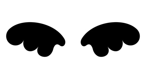 Simple wings silhouette icon. Clipart image isolated on white background